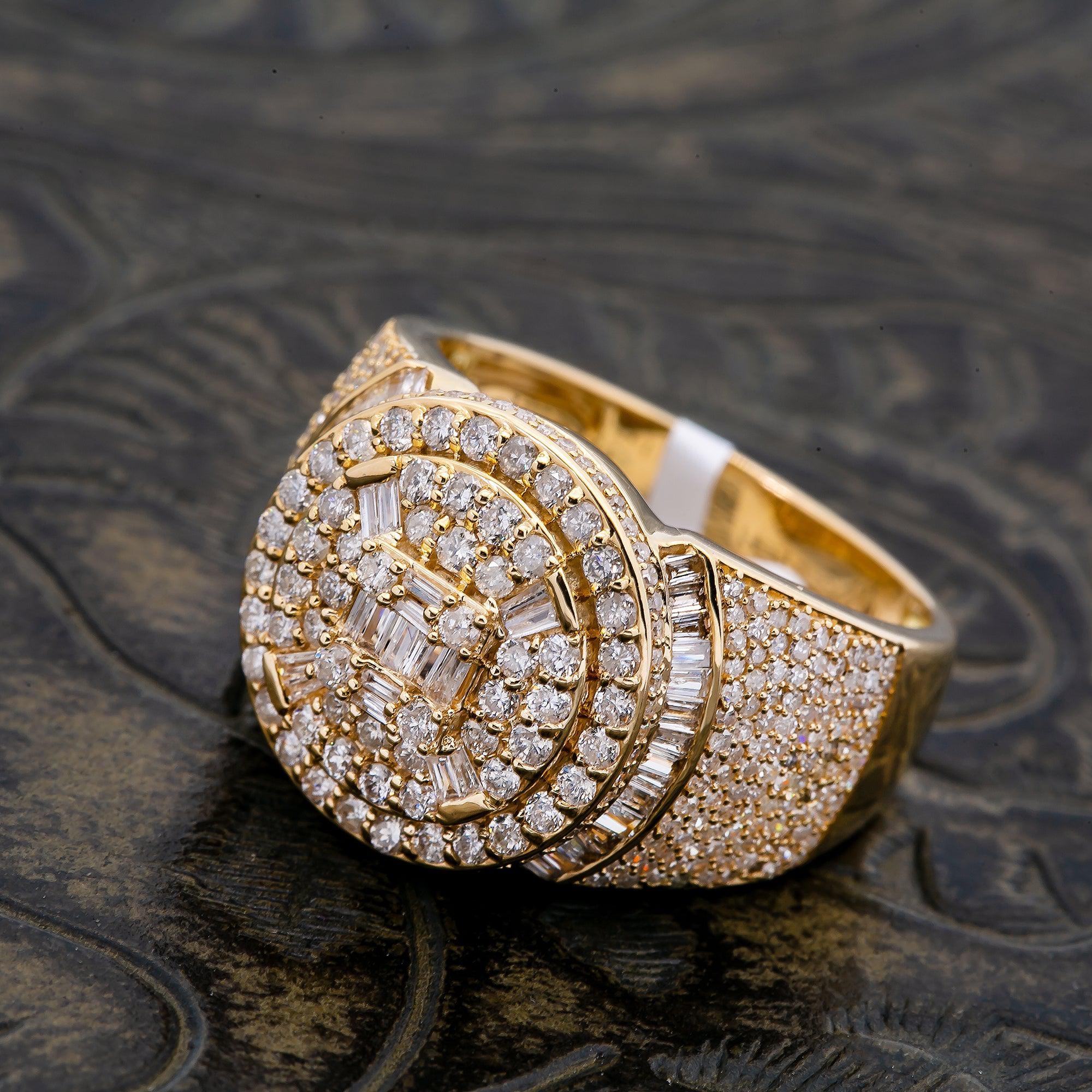 14K YELLOW GOLD MEN'S RING WITH 2.15 CT DIAMONDS