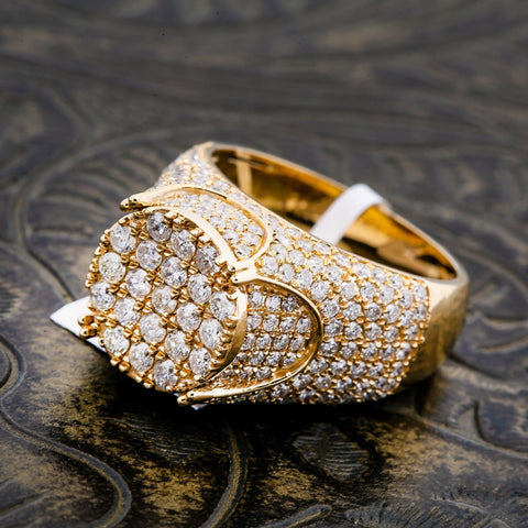 14K YELLOW GOLD MEN'S RING WITH 3.32 CT DIAMONDS