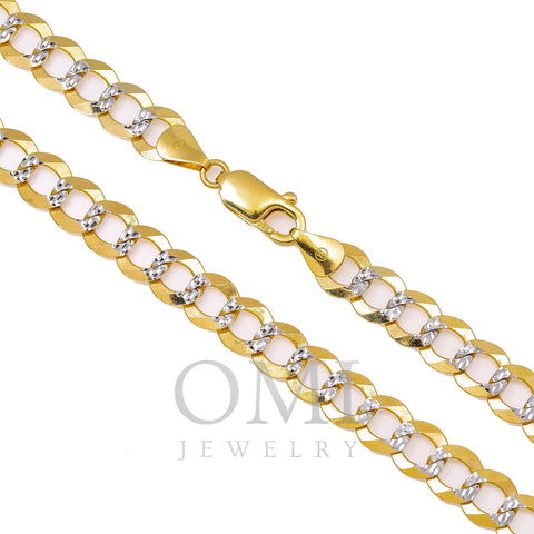 14K SOLID YELLOW GOLD 10MM DIAMOND CUT OPEN CUBAN LINK CHAIN AVAILABLE IN SIZES 18