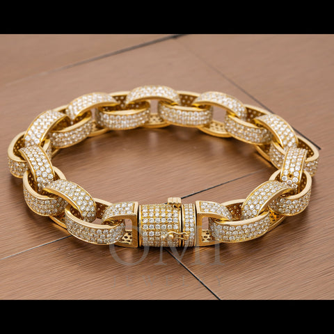 14K Yellow Gold Custom Diamond Bracelet With 21.41 CT Diamonds