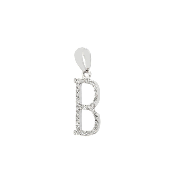 14K GOLD DIAMOND INITIAL B PENDANT 0.20 CT - OMI Jewelry