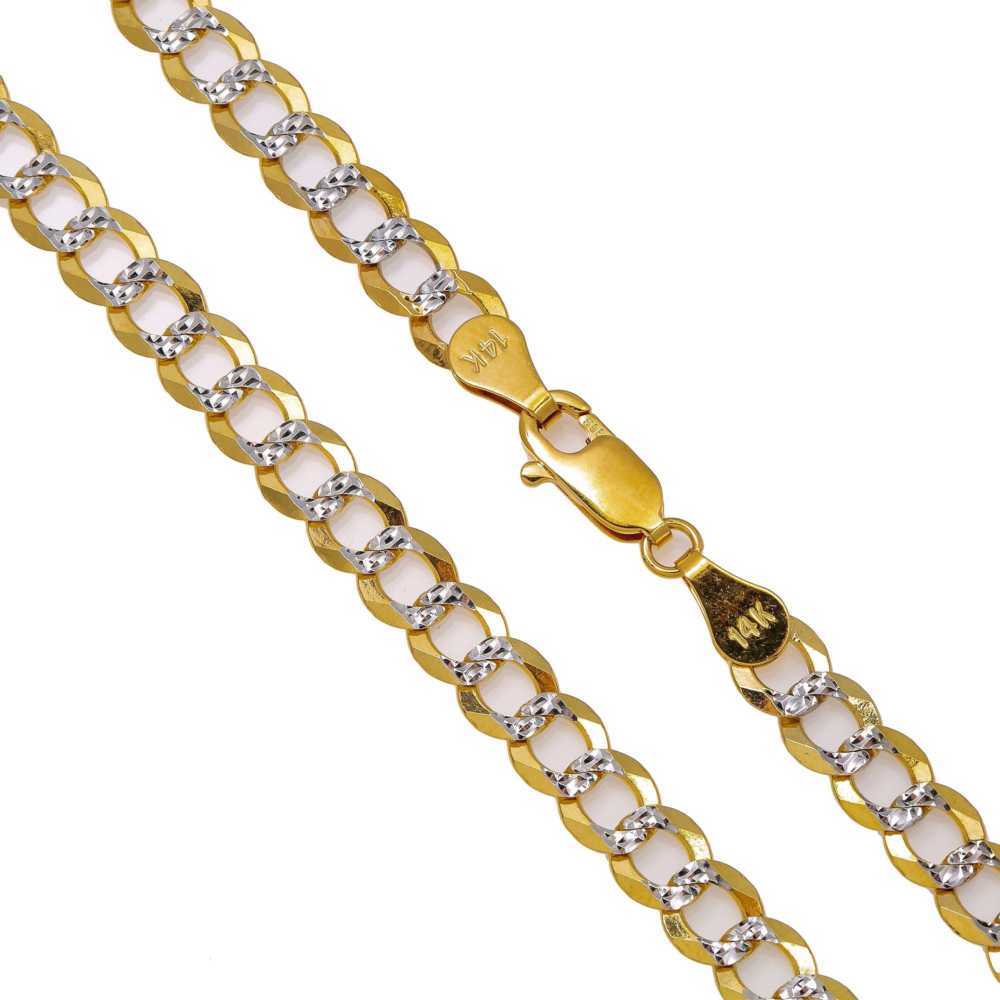 14K Yellow Gold 6mm Dia Cut Open Link Chain Available In Sizes 18"-26"