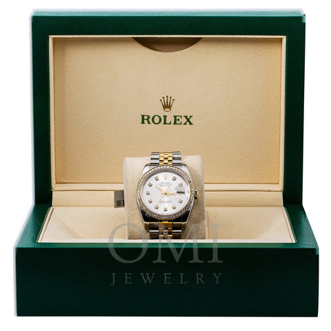 Rolex Datejust Diamond Watch, 116233 36mm, Silver Mother of Pearl Dial With 1.40 CT Diamonds