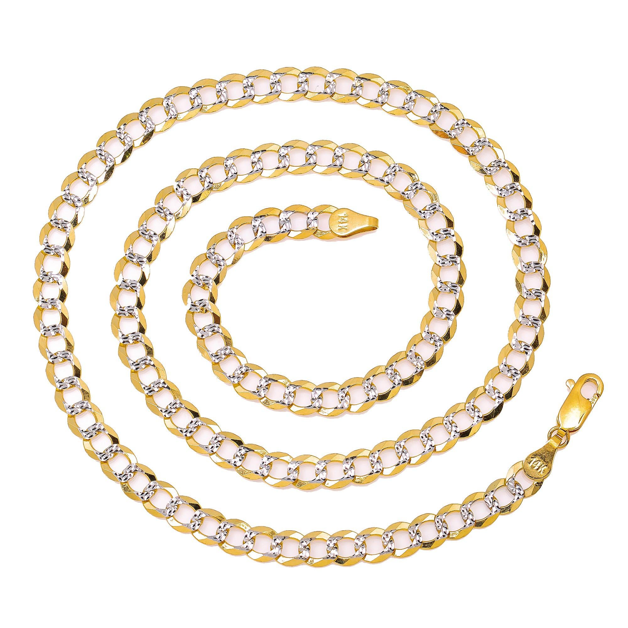 14K Yellow Gold 6mm Dia Cut Open Link Chain Available In Sizes 18"-26"