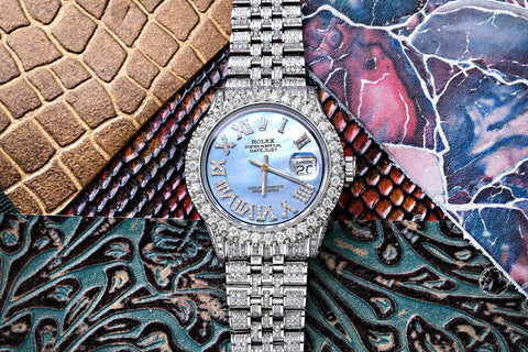 Rolex Datejust 1601 36MM Blue Diamond Dial With 9.25 CT Diamonds