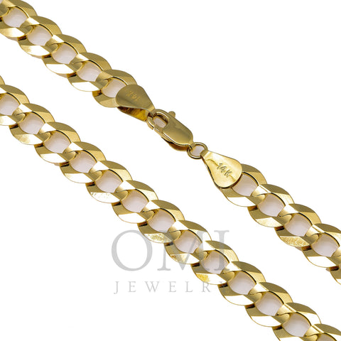 14K Yellow Gold 8mm Open Cuban Link Chain Available In Sizes 18