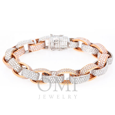 14K WHITE AND ROSE GOLD WOMEN'S BRACELET WITH 22.39 CT DIAMONDS