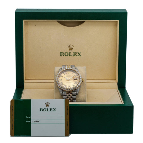 Rolex Datejust Diamond Watch, 126333 41mm, Champagne Diamond Dial With Stainless Steel Jubilee Bracelet