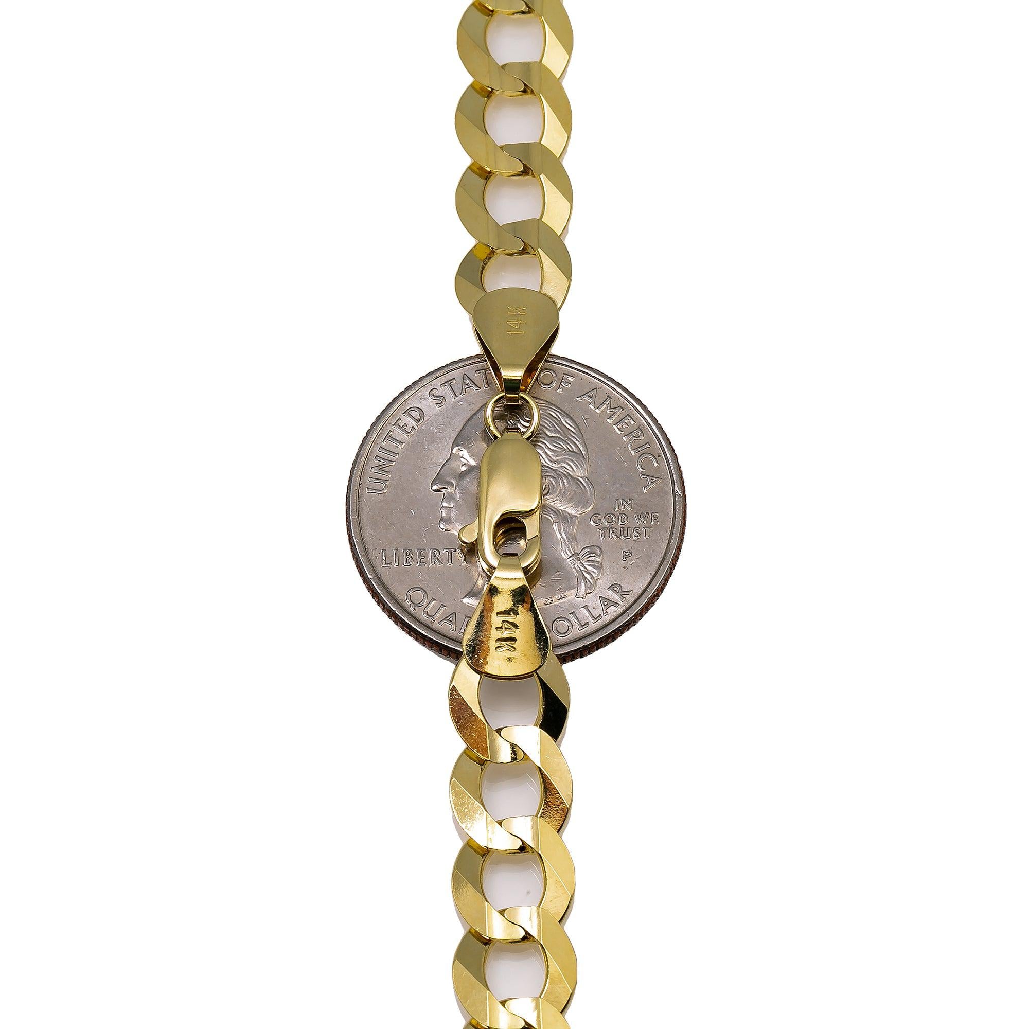 14K Yellow Gold 8mm Open Cuban Link Chain Available In Sizes 18"-26"