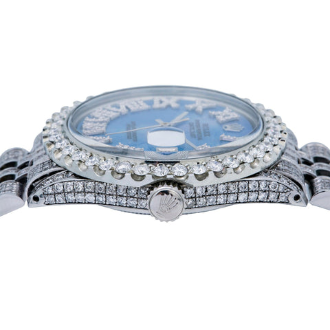 Rolex Datejust 1601 36MM Blue Diamond Dial With 9.25 CT Diamonds