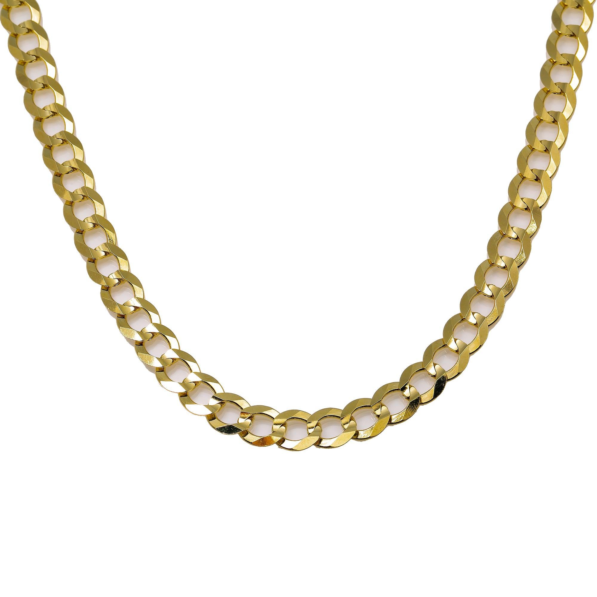 14K Yellow Gold 8mm Open Cuban Link Chain Available In Sizes 18"-26"