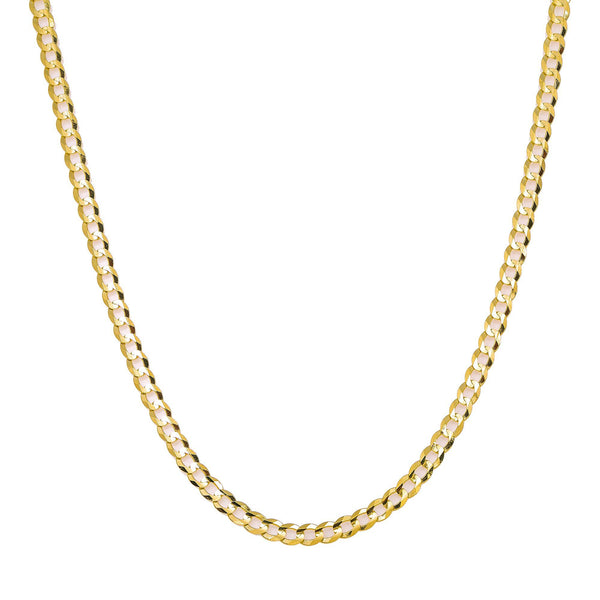 14K Hollow Yellow Gold 3mm Open Cuban Link Chain Available In Sizes 18