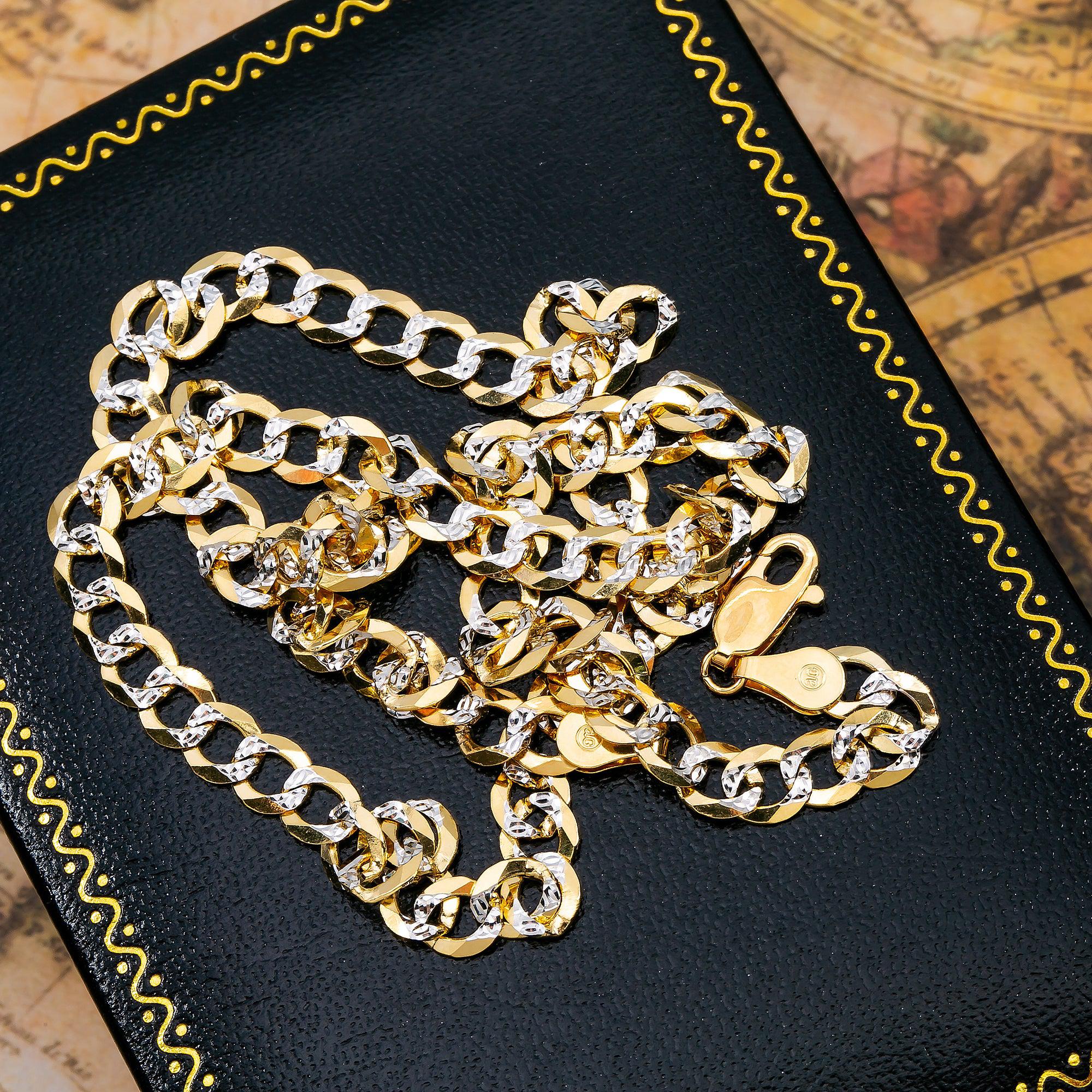 14K Yellow Gold 6mm Dia Cut Open Link Chain Available In Sizes 18"-26"