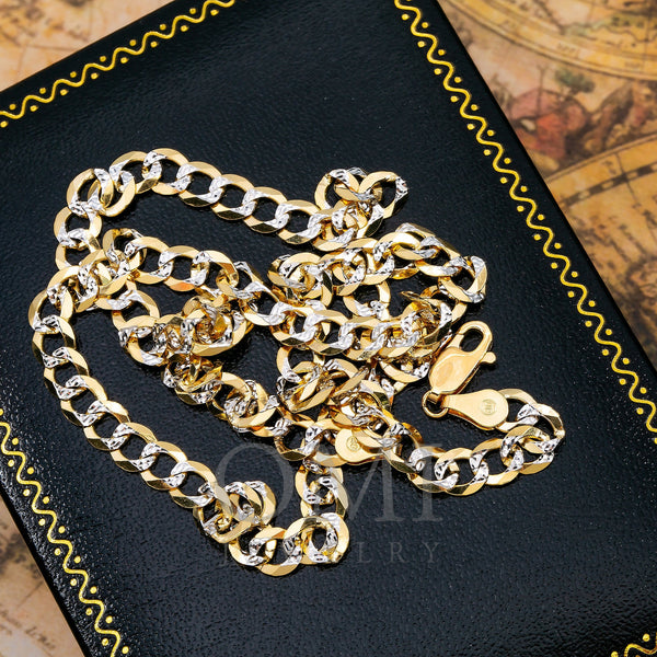 14K Yellow Gold 6mm Dia Cut Open Link Chain Available In Sizes 18