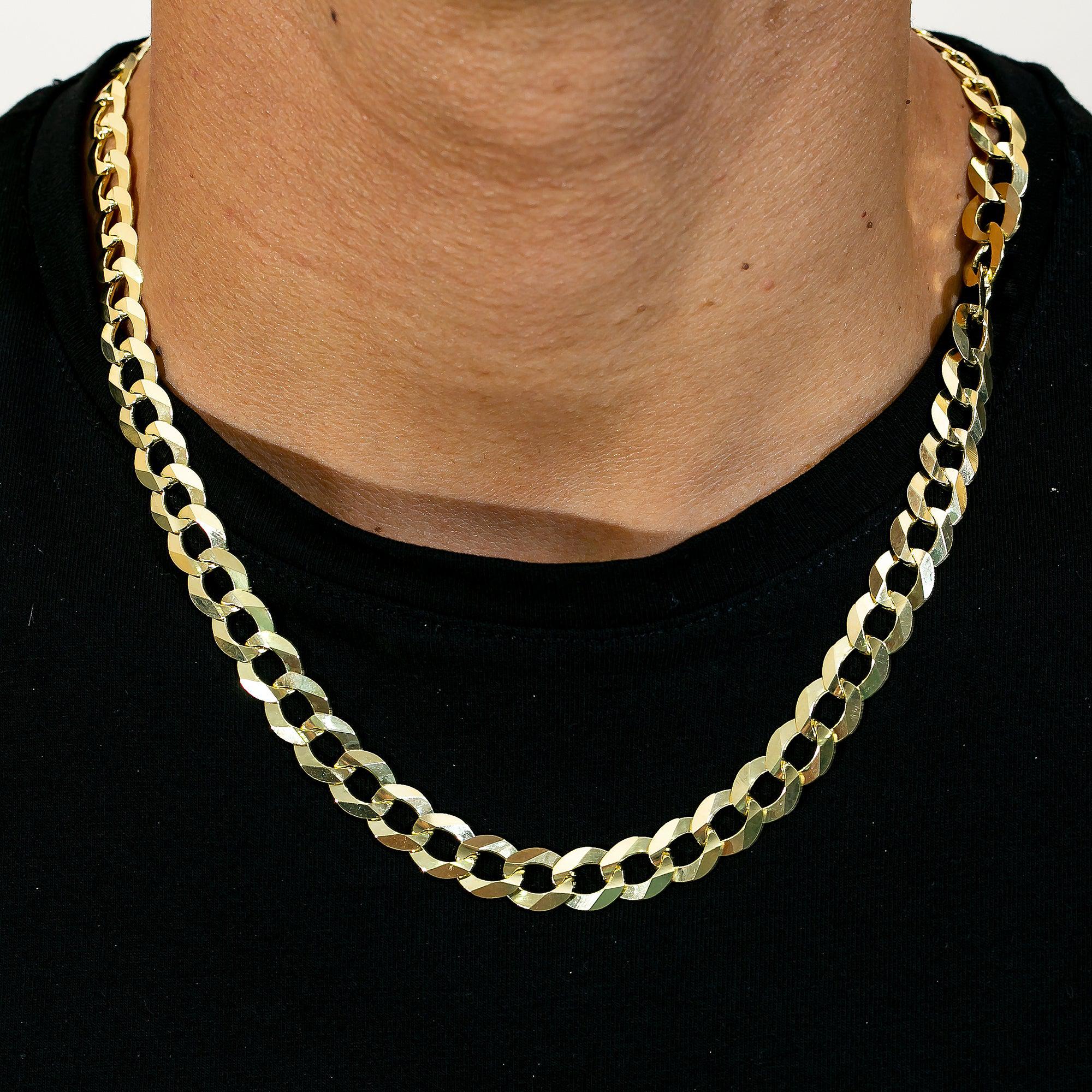 14K Yellow Gold 10mm Open Cuban Link Chain Available In Sizes 18"-26"