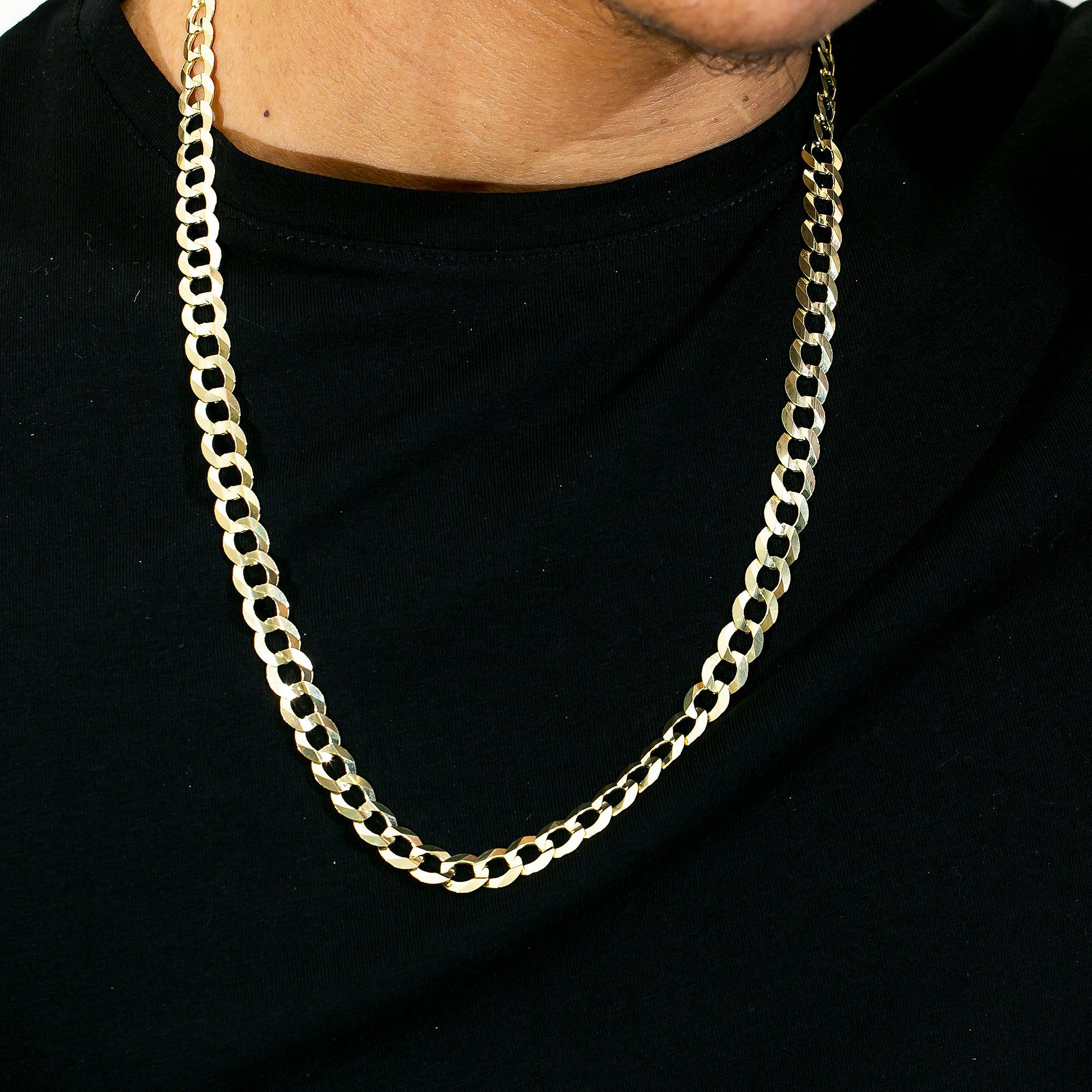 14K Yellow Gold 8mm Open Cuban Link Chain Available In Sizes 18"-26"