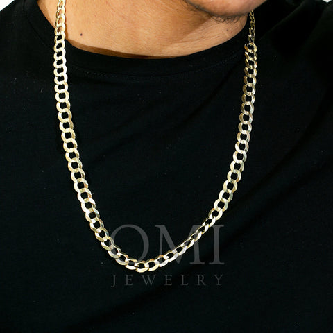 14K Yellow Gold 8mm Open Cuban Link Chain Available In Sizes 18