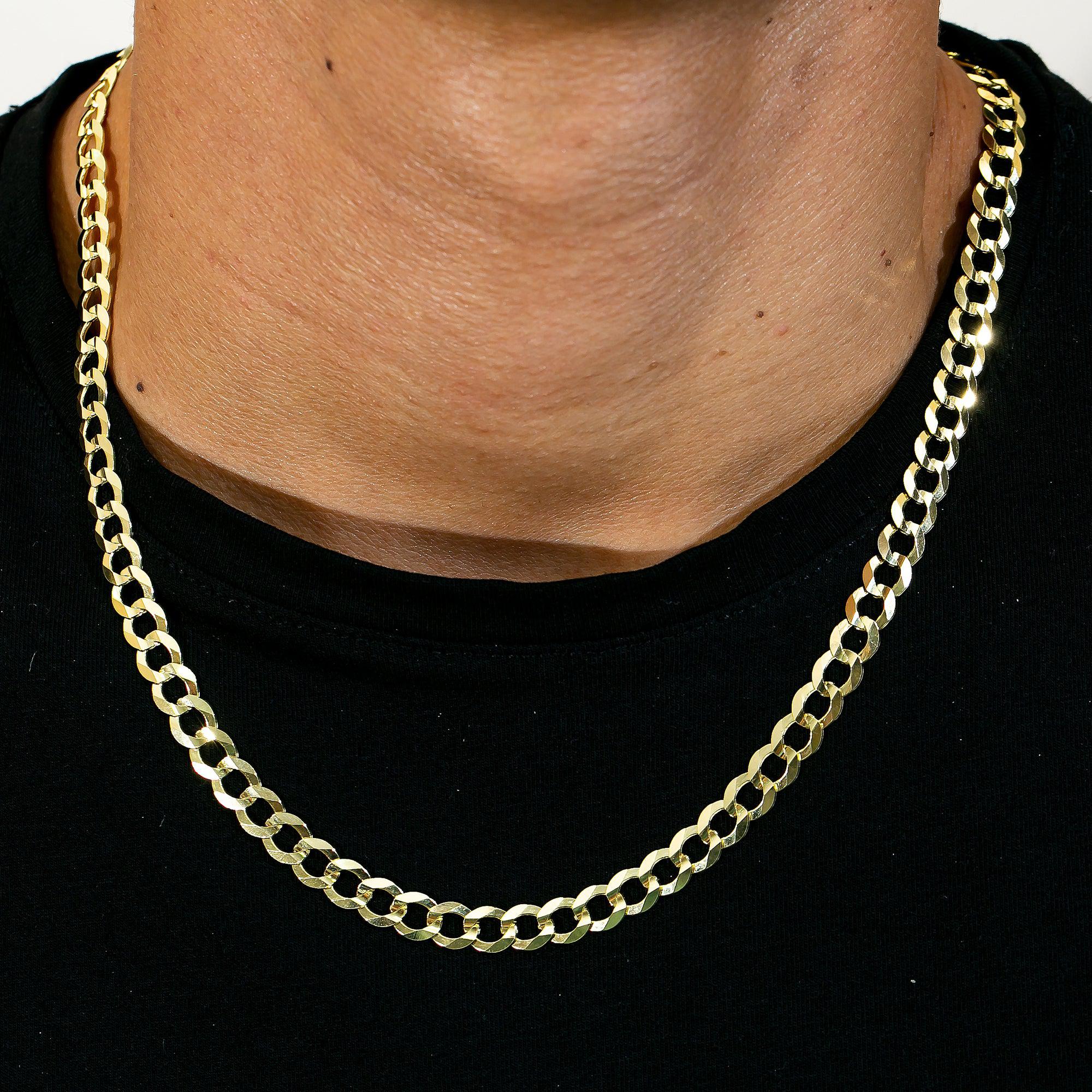 14K Yellow Gold 8mm Open Cuban Link Chain Available In Sizes 18"-26"