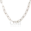 14K White Gold 7mm Paper Clip Chain Available In Sizes 18"-26"