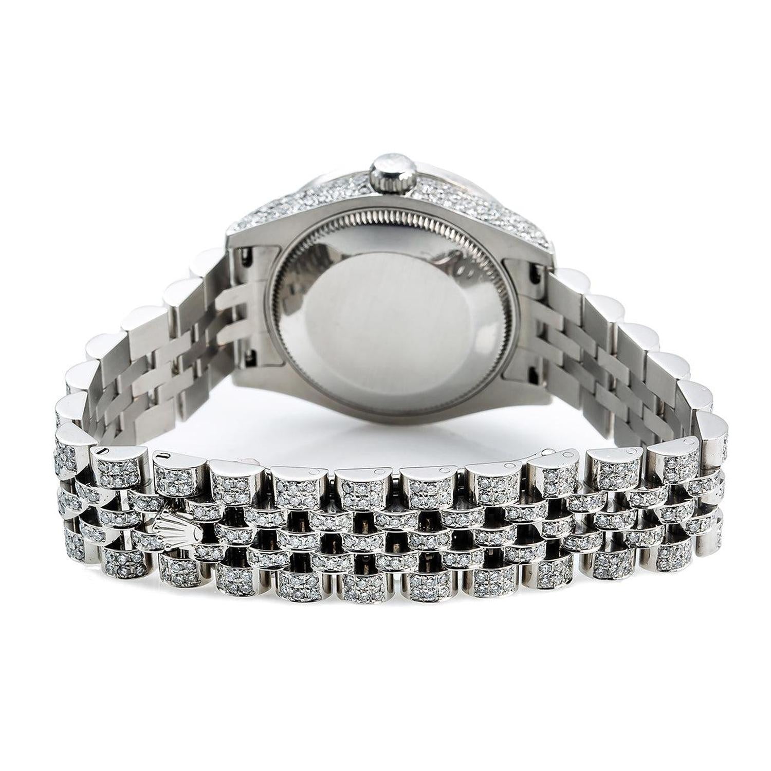 Rolex Datejust Diamond Watch, 178240 31mm, Blue Mother Of Pearl Dial with 9.25CT Diamonds