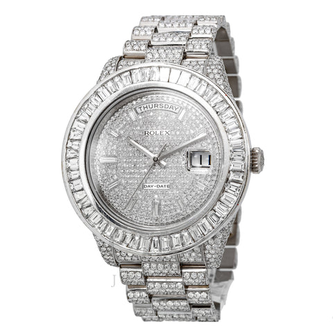 Rolex Day-Date II 218239 41MM Silver Diamond Dial With 28.25 CT Diamonds