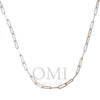 14K White Gold 4mm Paper Clip Chain Available In Sizes 18"-26"