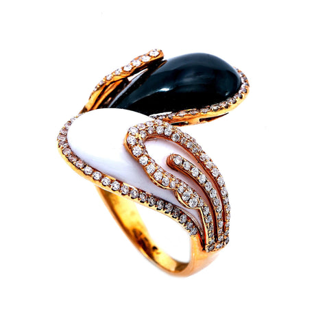 18K ROSE GOLD DIAMOND & GEMSTONE RING 1.19 CTW