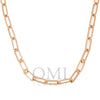 14K Rose Gold 7mm Paper Clip Chain Available In Sizes 18"-26"