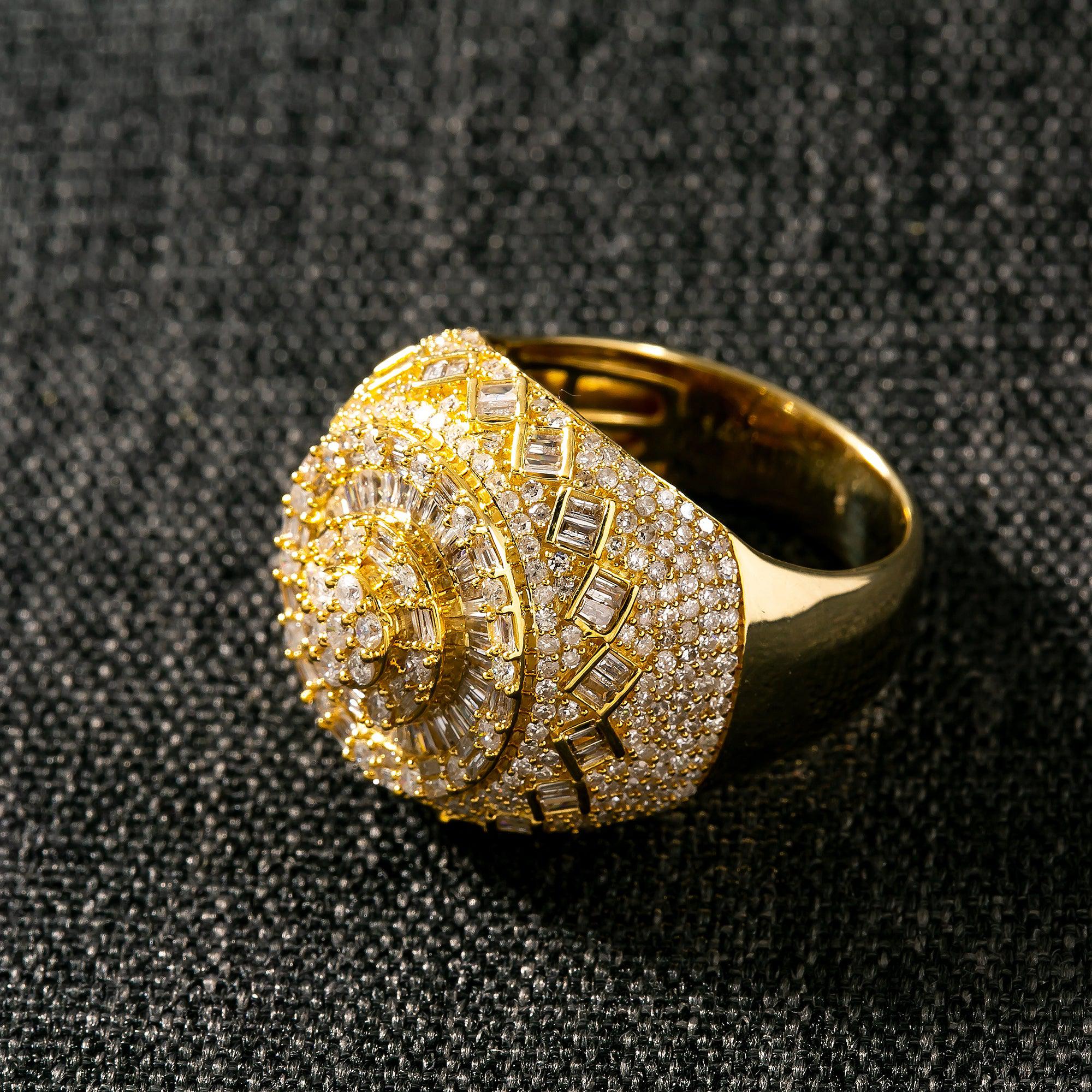 14K YELLOW GOLD MEN'S RING WITH 2.65 CT DIAMONDS