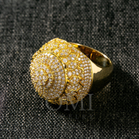14K YELLOW GOLD LETTER MEN RING WITH 2.67 CT DIAMONDS