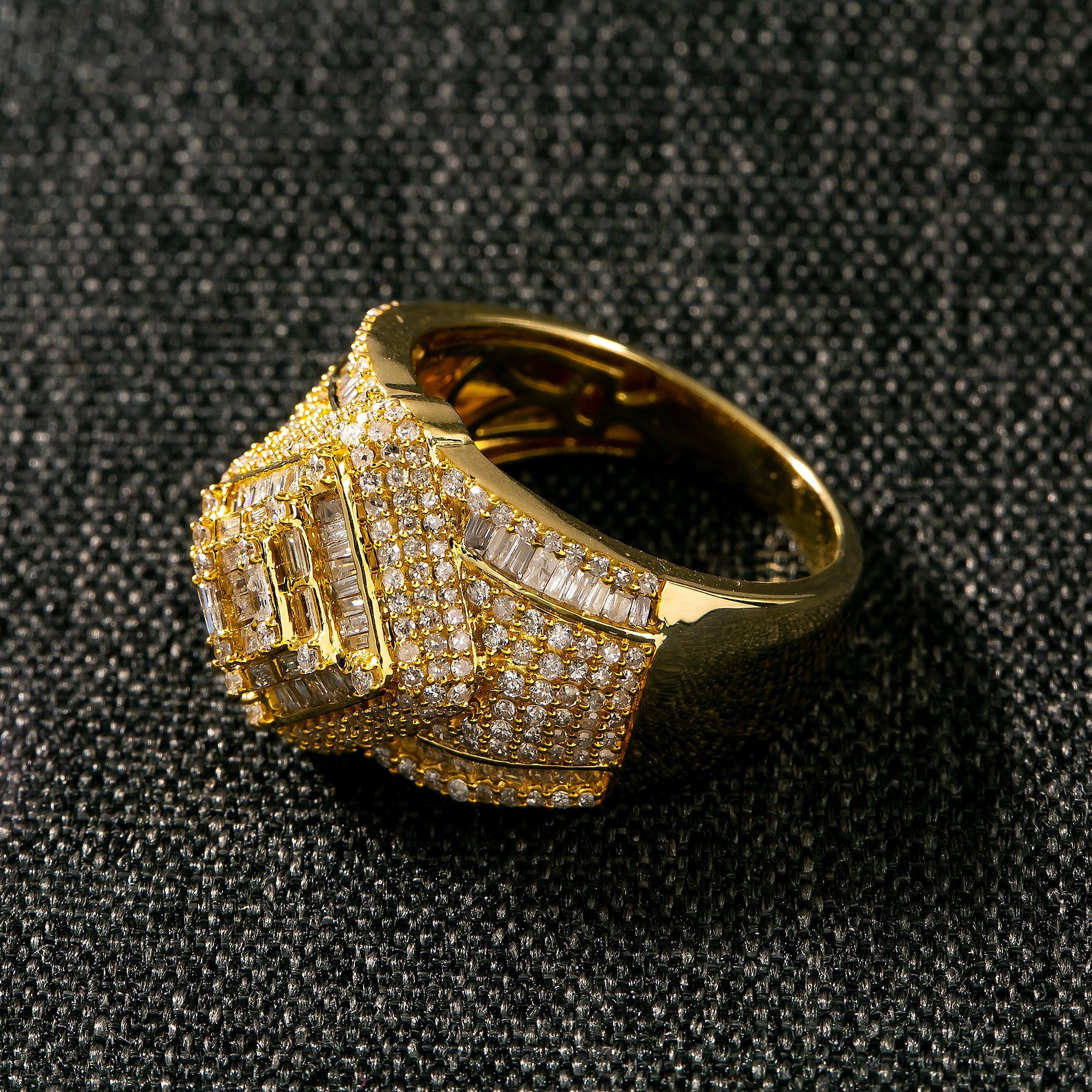 14K YELLOW GOLD MEN RING WITH 1.99 CT DIAMONDS