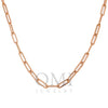 14K Rose Gold 5mm Paper Clip Chain Available In Sizes 18"-26"