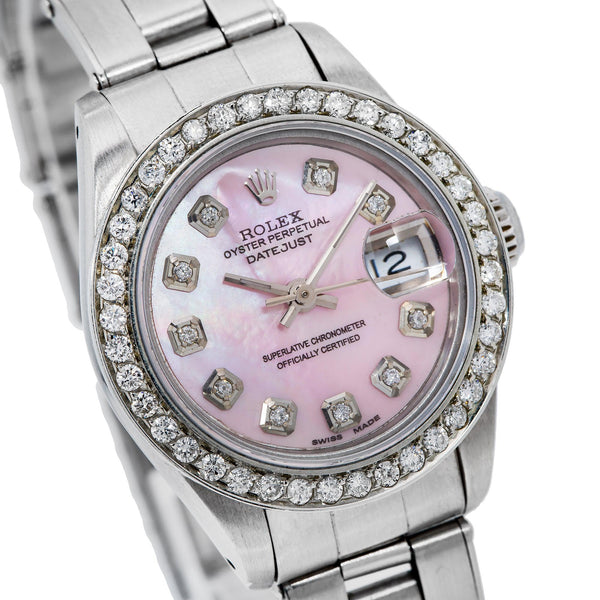 Rolex Lady-Datejust 6917 26MM Pink Diamond Dial With 0.90 CT Diamonds ...