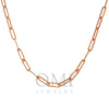 14K Rose Gold 5mm Paper Clip Chain Available In Sizes 18"-26"