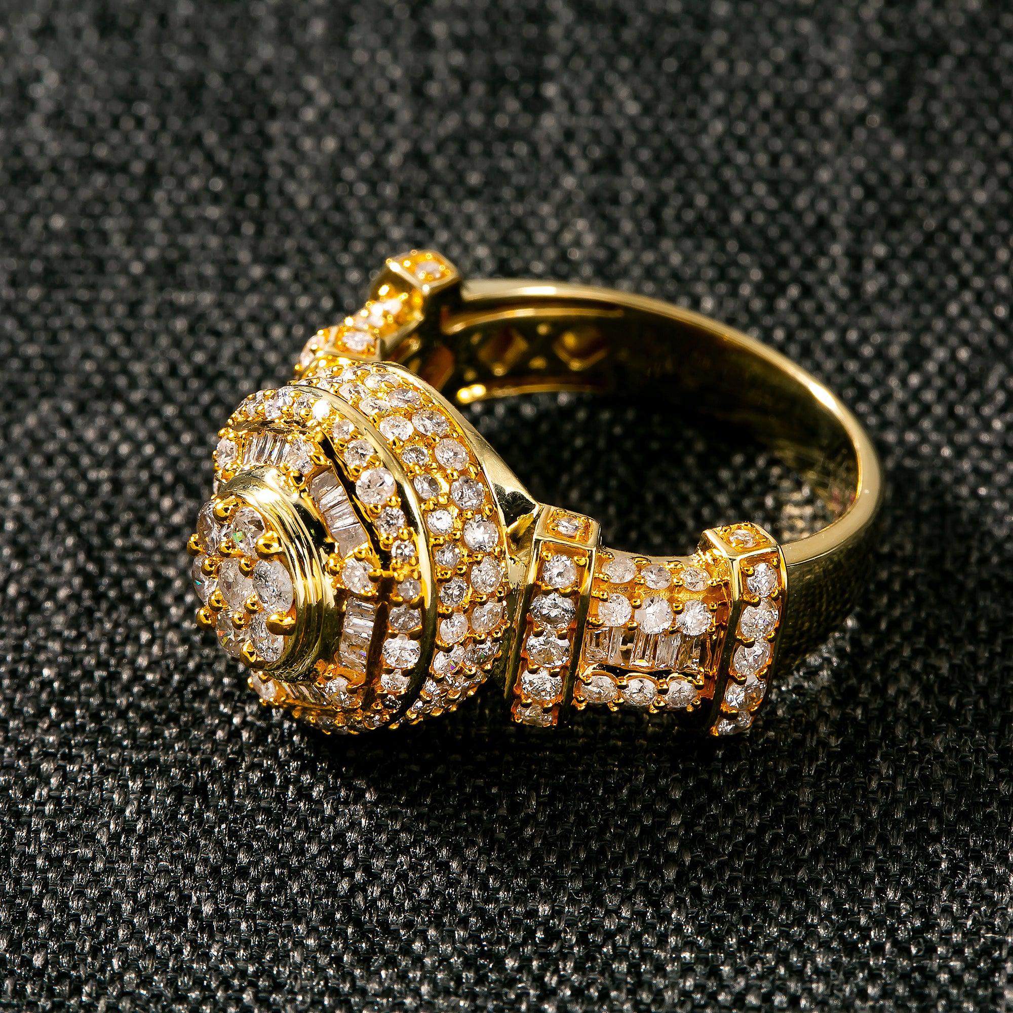 14K YELLOW GOLD MEN RING WITH 2.38 CT DIAMONDS