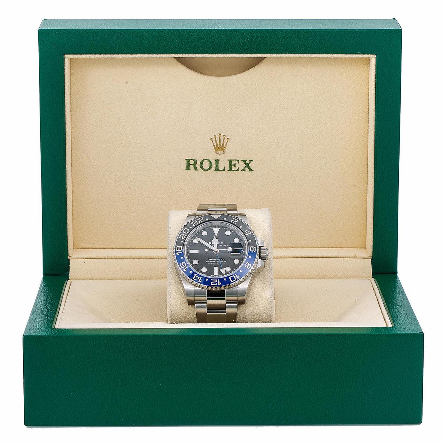 Rolex GMT-Master II 40MM 116710BL Batman Black Dial Black & Blue Ceramic Bezel Stainless Steel Oyster Bracelet