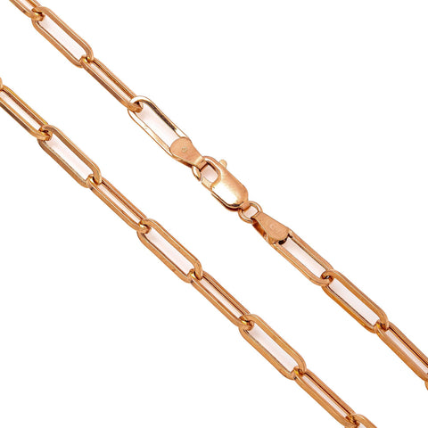 14K Rose Gold 5mm Paper Clip Chain Available In Sizes 18