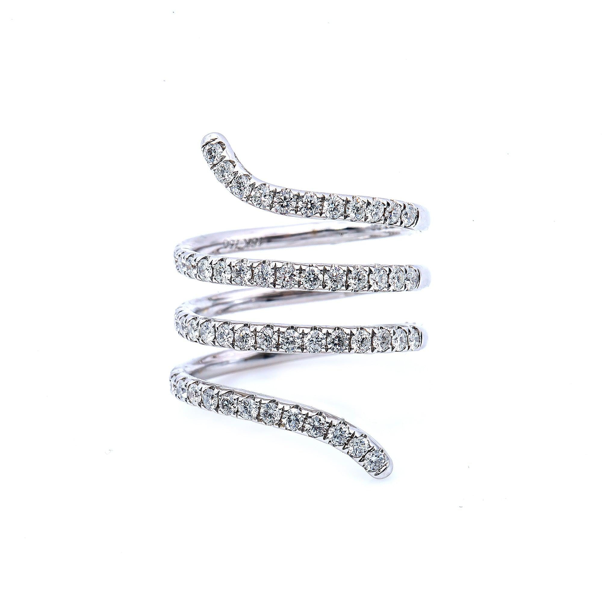 18K White Gold Spring Diamond Ring