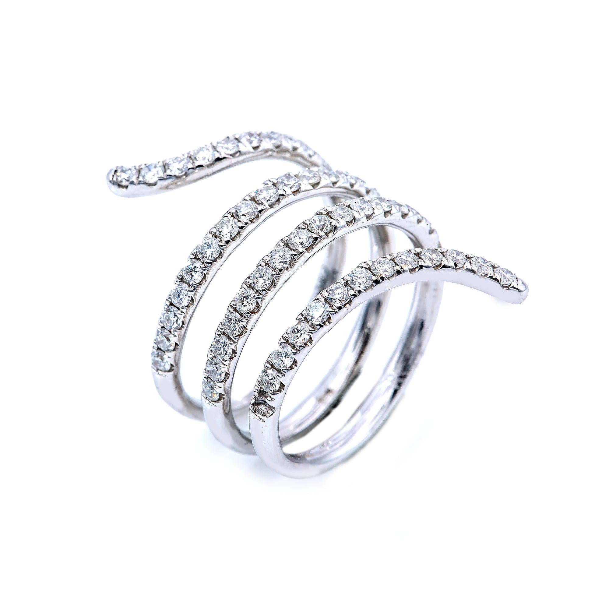 18K White Gold Spring Diamond Ring