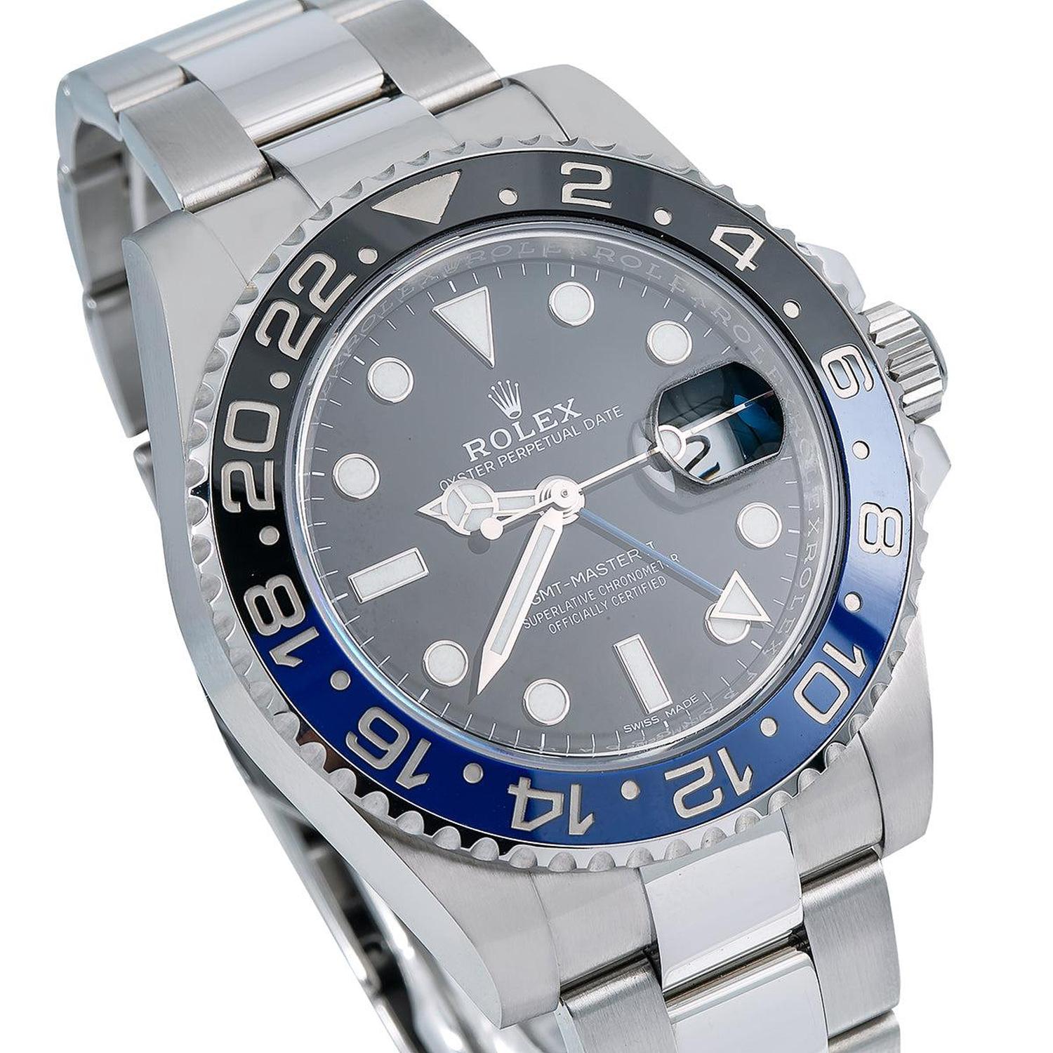 Rolex GMT-Master II 40MM 116710BL Batman Black Dial Black & Blue Ceramic Bezel Stainless Steel Oyster Bracelet