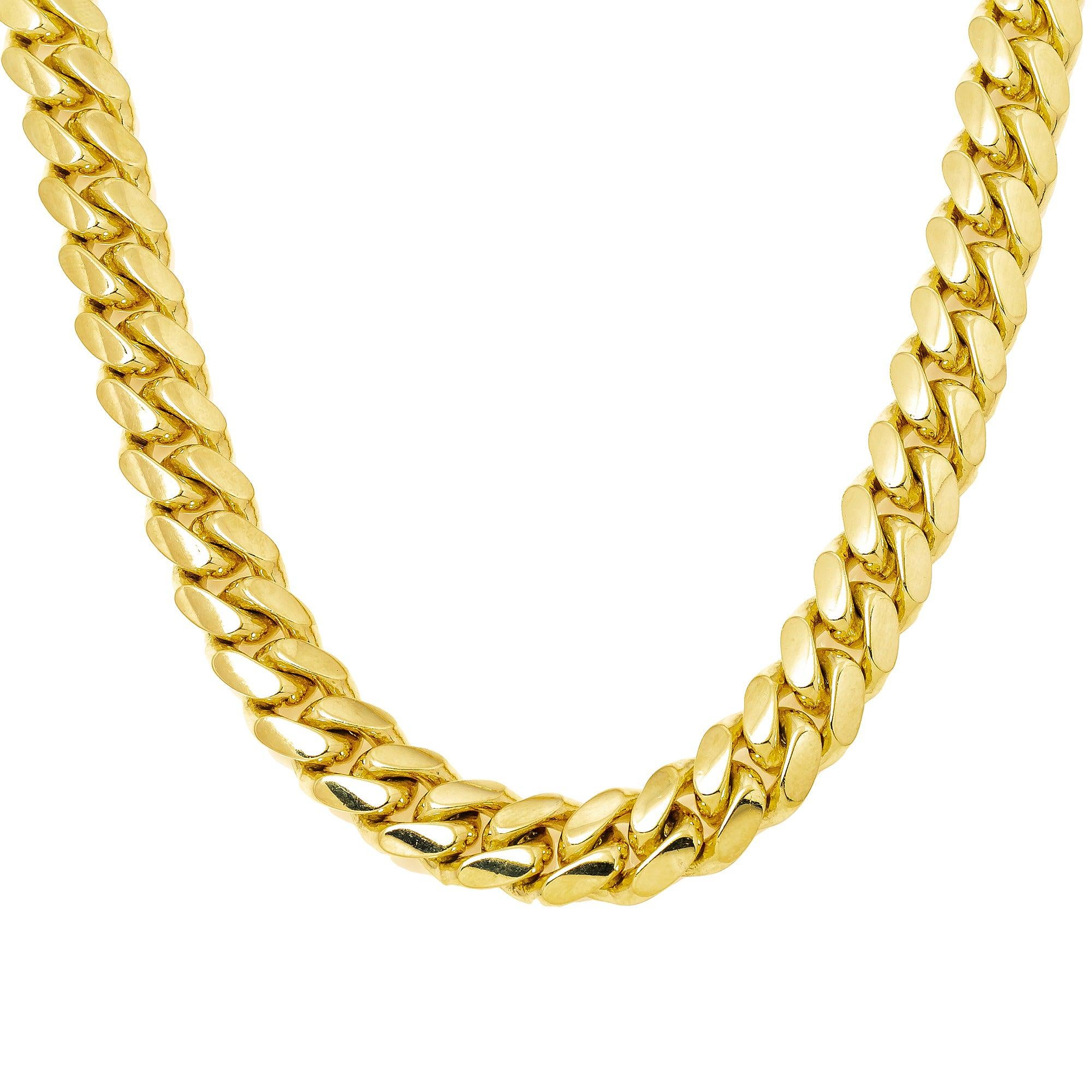 10K Yellow Gold 11mm Solid Miami Cuban Link Chain Available