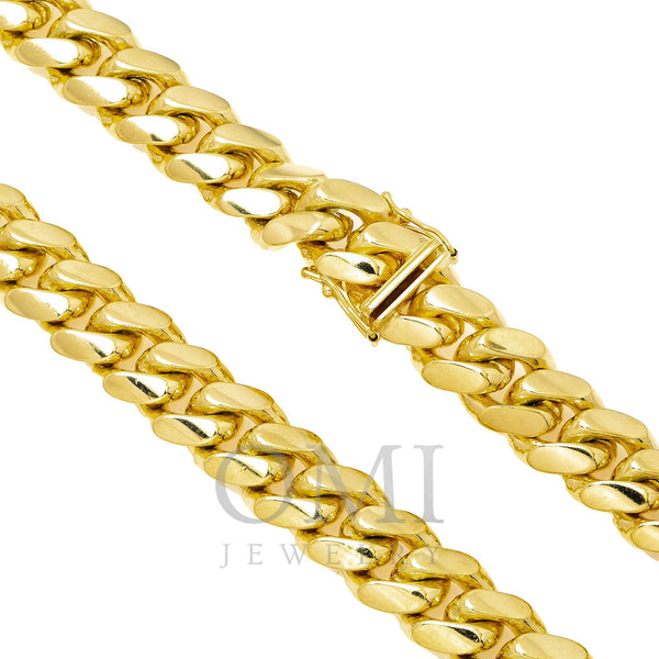 10K Yellow Gold 11mm Solid Miami Cuban Link Chain Available In 