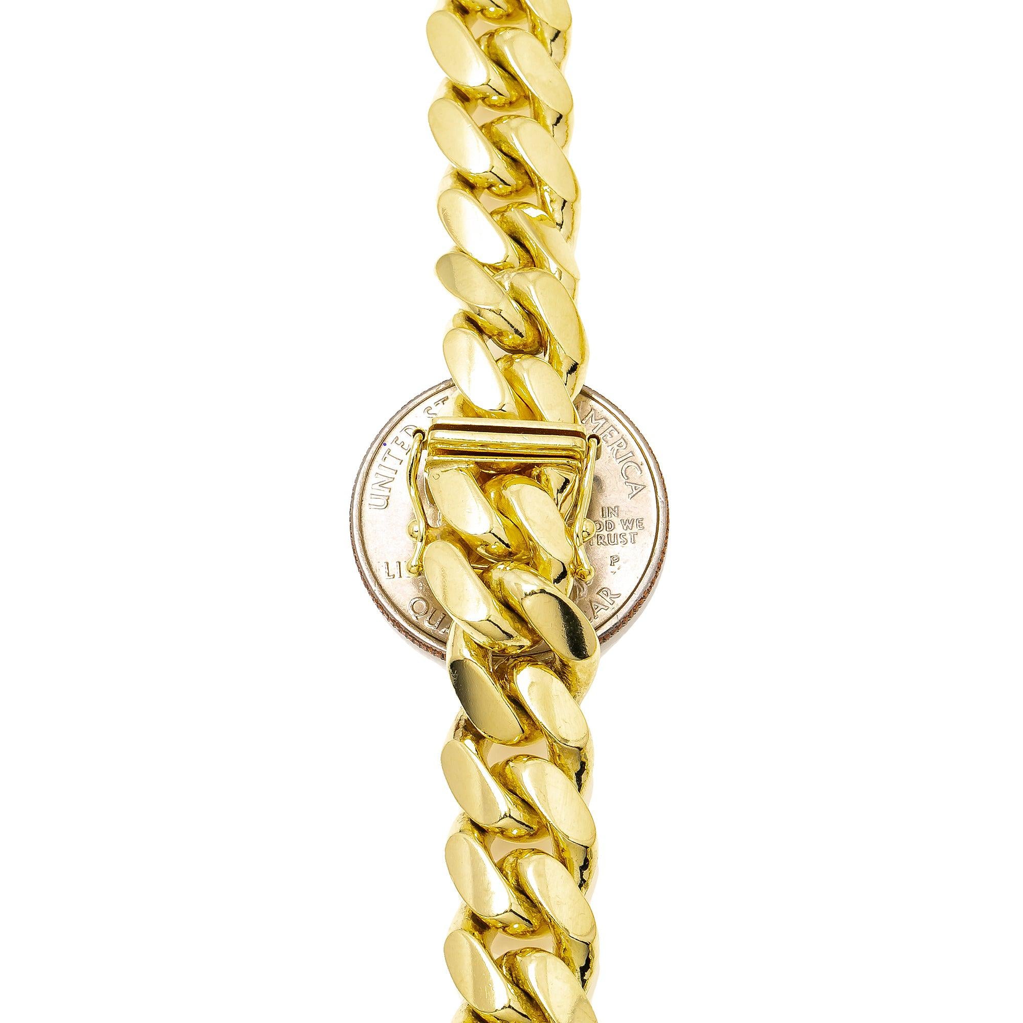 10K Yellow Gold 11mm Solid Miami Cuban Link Chain Available In Sizes 18"-26"