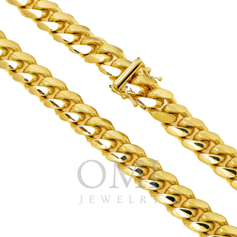 10K Yellow Gold 10mm Solid Miami Cuban Link Chain Available In Sizes 18