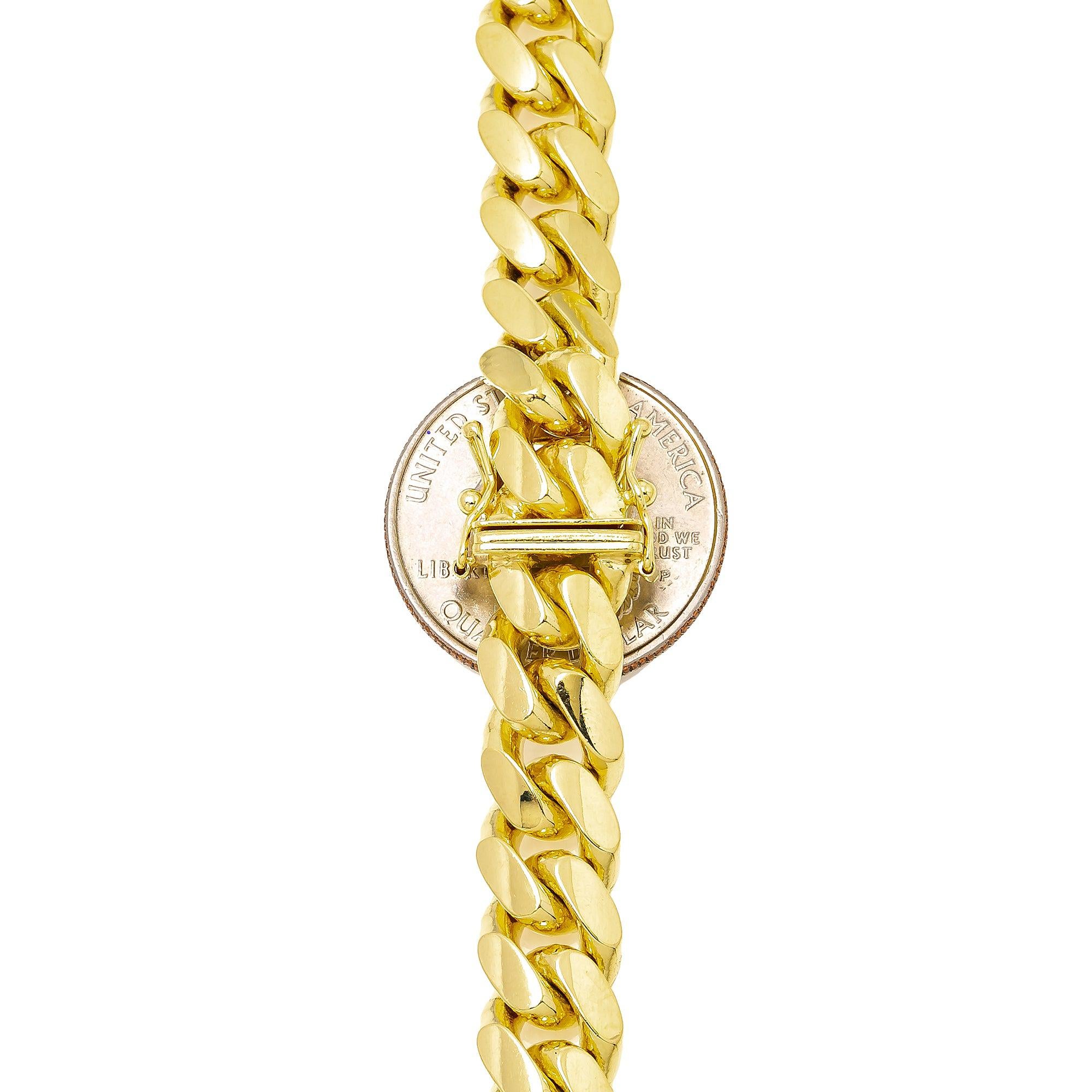 10K Yellow Gold 10mm Solid Miami Cuban Link Chain Available In Sizes 18"-26"