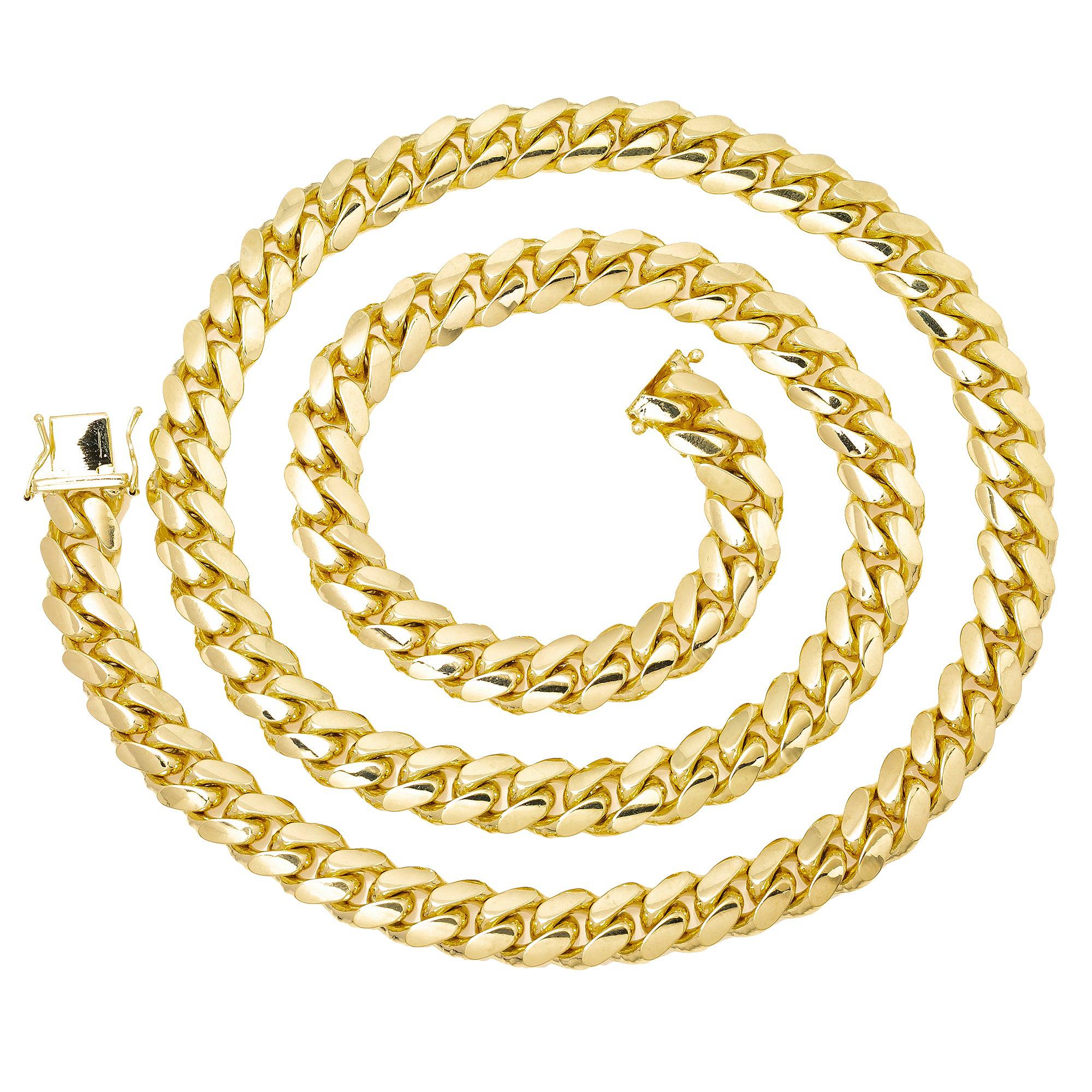 10K Yellow Gold 10mm Solid Miami Cuban Link Chain Available In Sizes 18"-26"