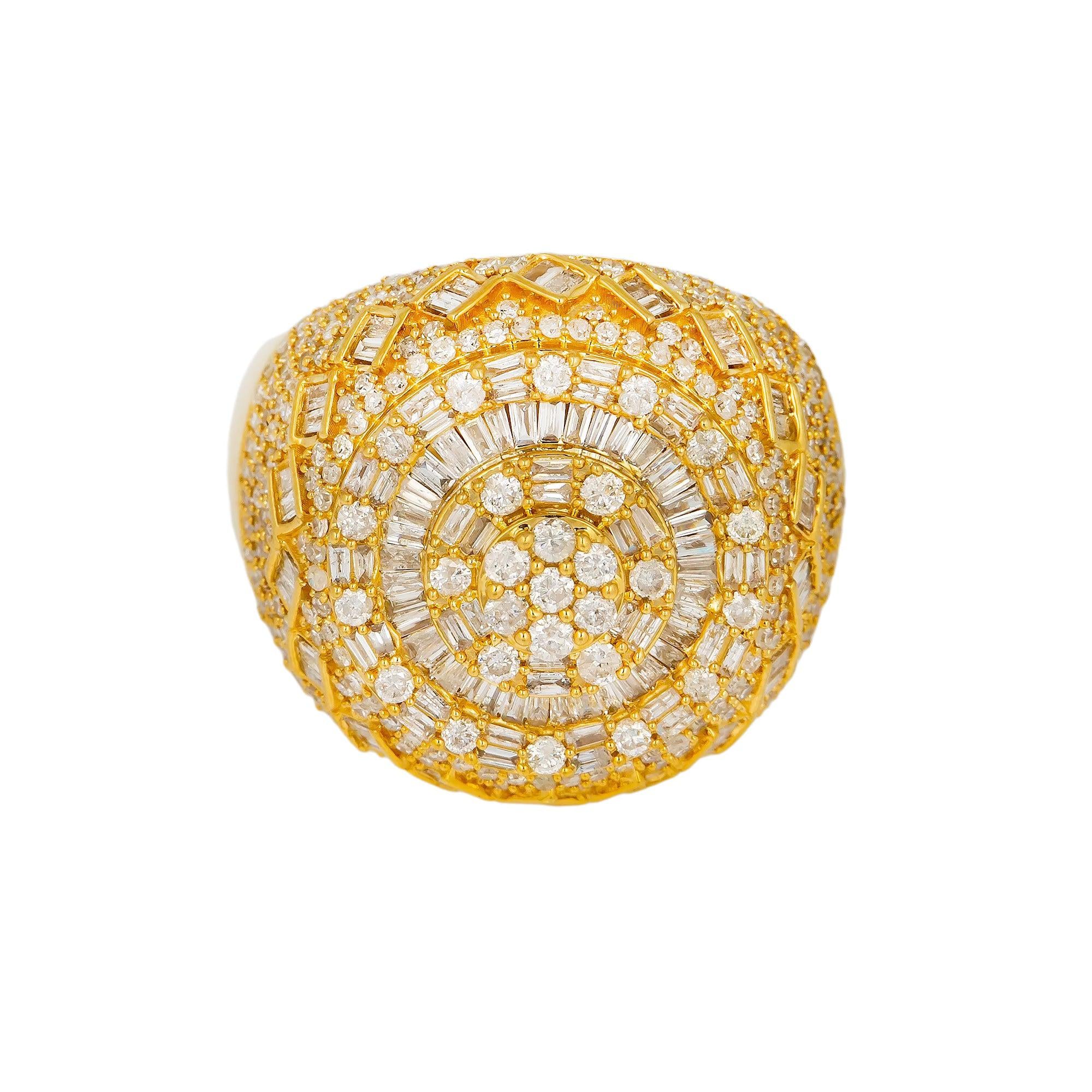 14K YELLOW GOLD MEN'S RING WITH 2.65 CT DIAMONDS