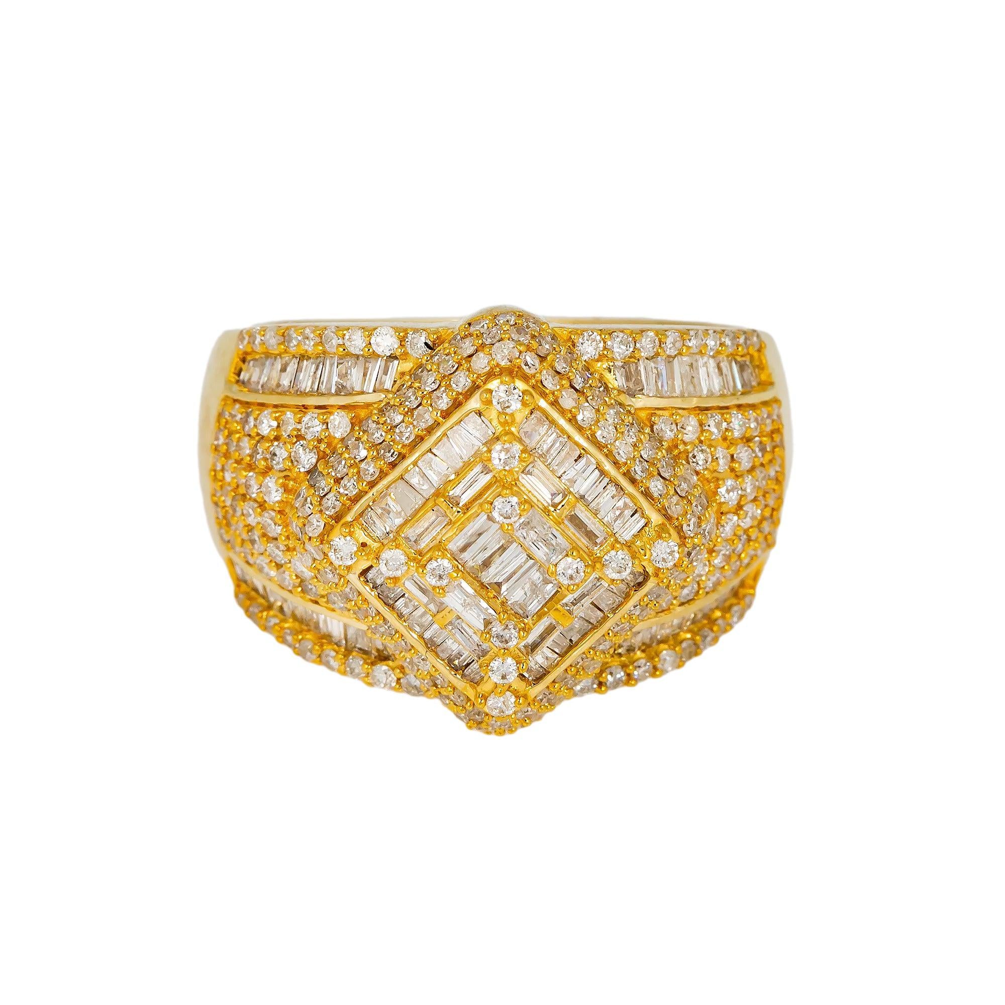 14K YELLOW GOLD MEN RING WITH 1.99 CT DIAMONDS