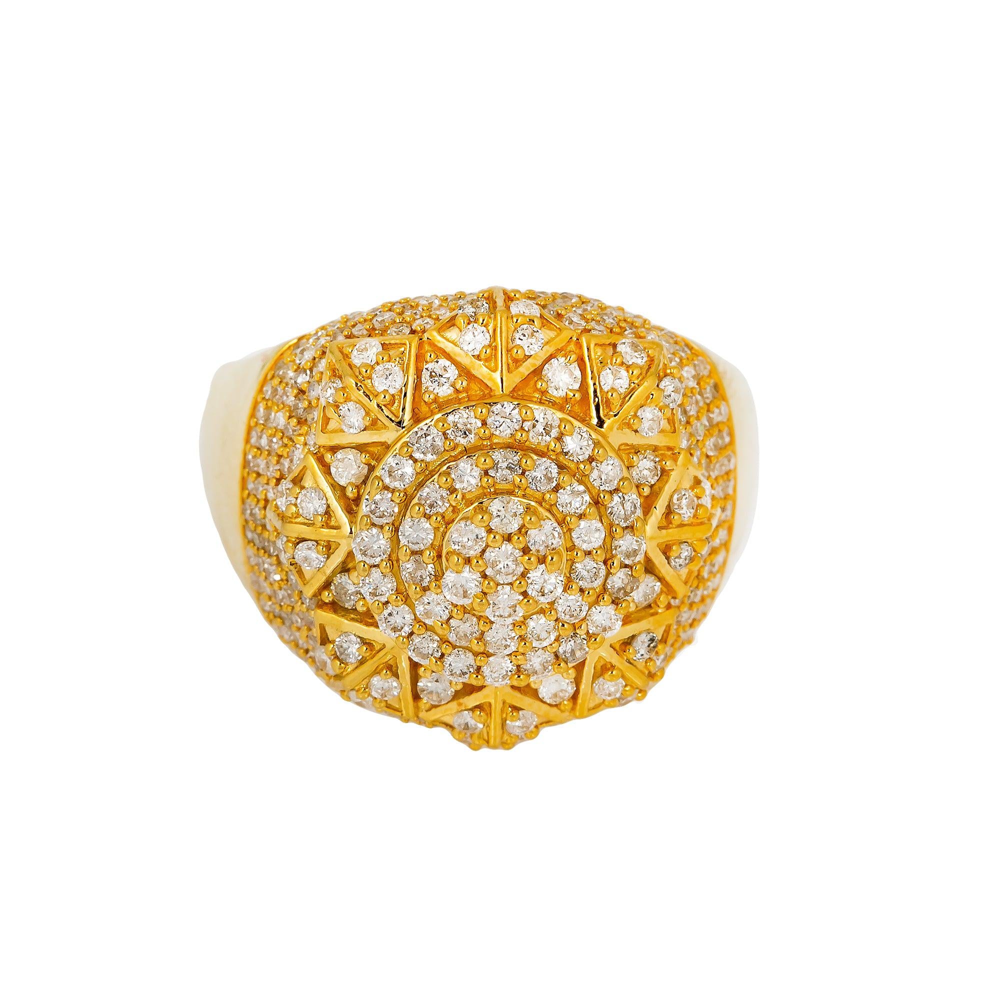 14K YELLOW GOLD DIAMOND RING 1.90 CT
