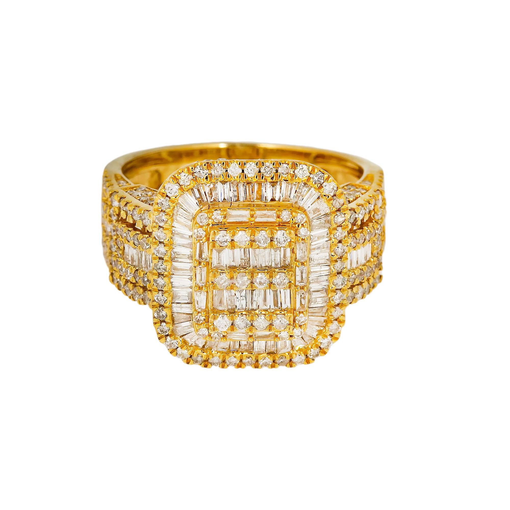 14K YELLOW GOLD MEN RING WITH 2.34 CT DIAMONDS